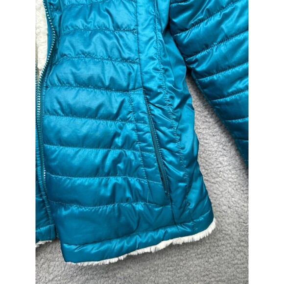 The north face puffer reversible girls Jacket deep lagoon size xl - Picture 4 of 9